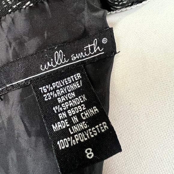 Willi Smith Black and White Sheath Dress with Cowl Neck - Picture 12 of 12